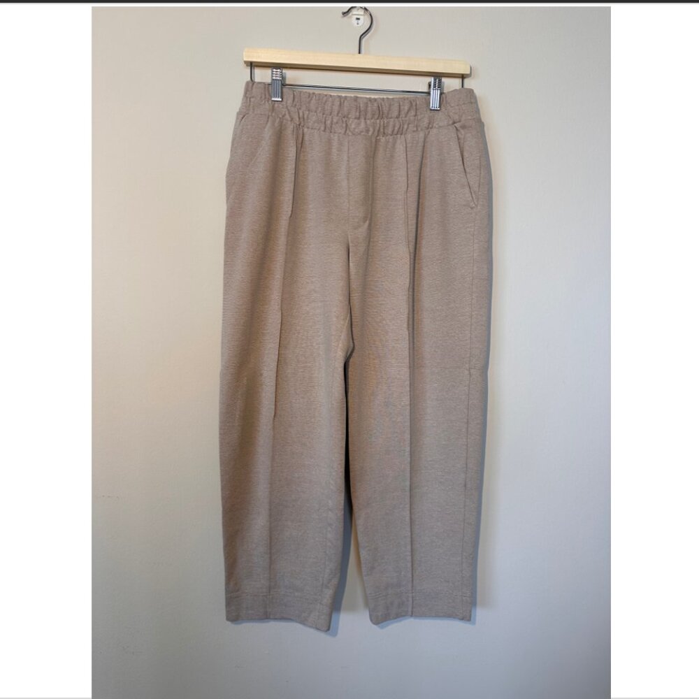 Comfortable Straight Leg Work Pants Tan with Elastic